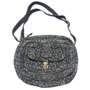 Joe Boxer purse handbag black gray adjustable handle edging buckle strap READ